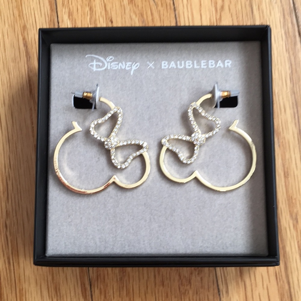 NIB Disney x BAUBLEBAR Minnie Rhinestone Crystal Earrings